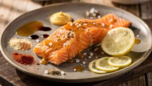 Lachs mit Honig-Senf-Glasur aus dem Airfryer, fertig in 10 Minuten am Karfreitag