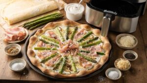 Spargel-Flammkuchen aus dem Airfryer: Knusprig in 12 Minuten und so einfach